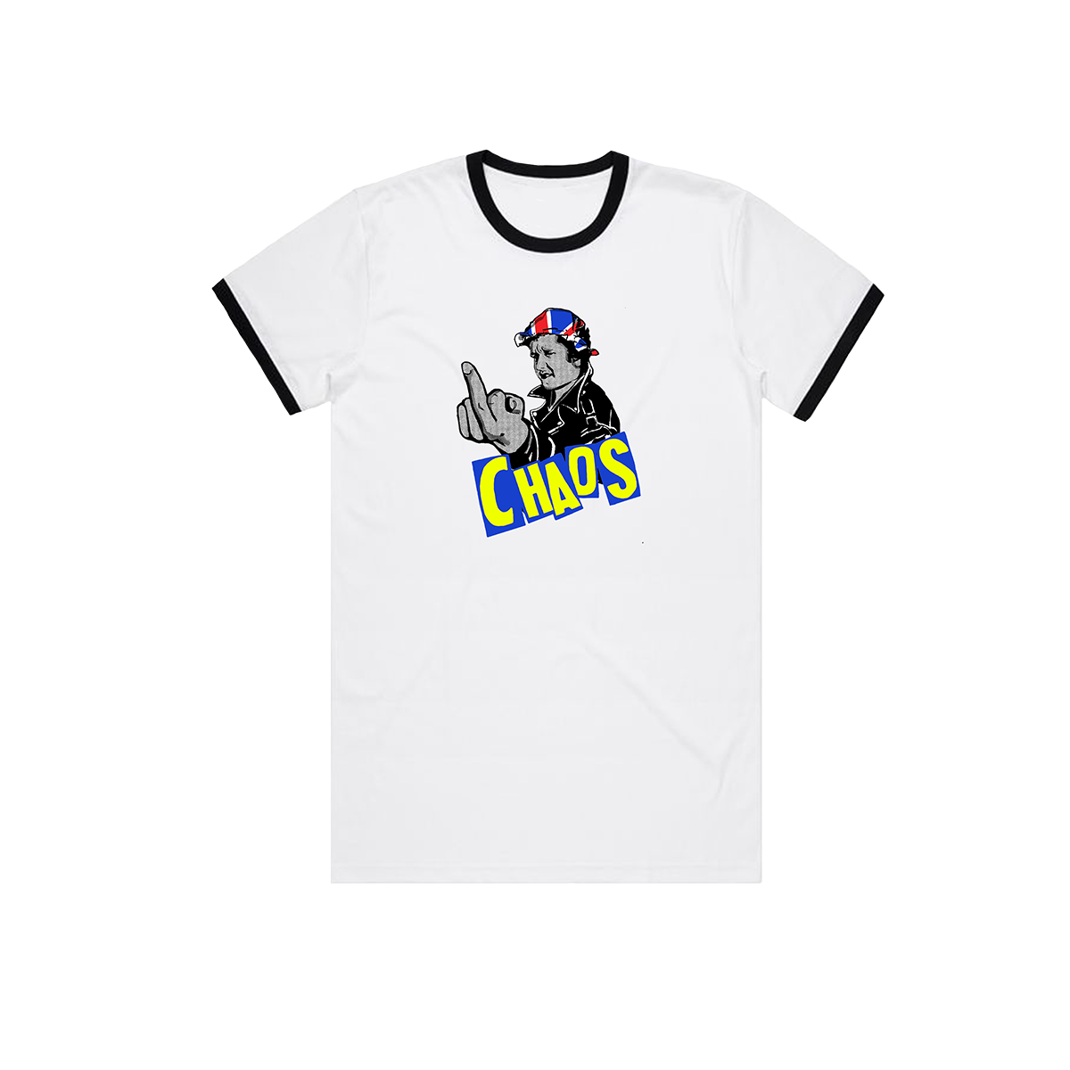 Jonsey Retro Ringer T Shirt Black/White