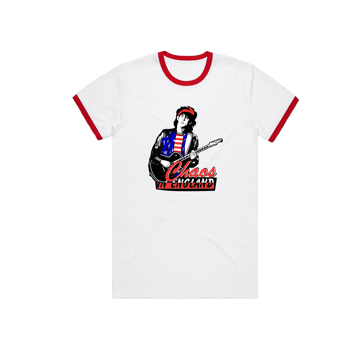 Route 66 Retro Ringer T Shirt Red/White