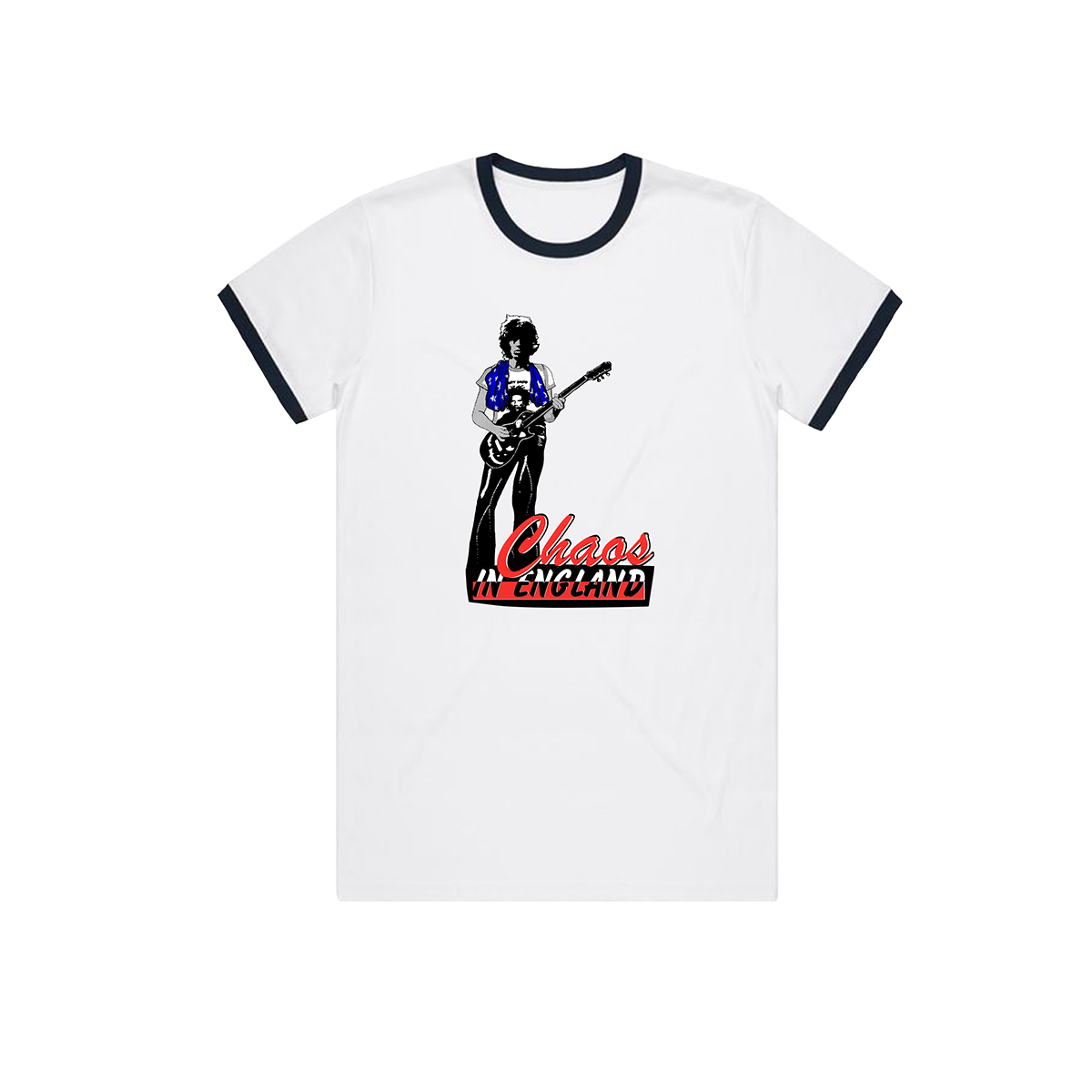 Keef Flares Retro Ringer T Shirt Black/White