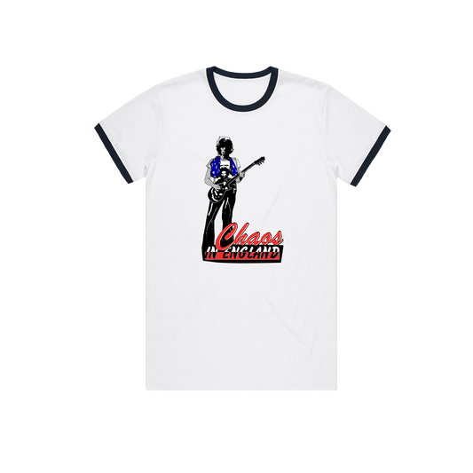 Keef Flares Retro Ringer T Shirt Black/White